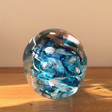 Load image into Gallery viewer, Teign Valley Glass Blue Nebula  Paperweight