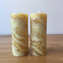 Load image into Gallery viewer, Marbled Beeswax Candles - Set of 2 Natural Sustainable Country Gift
