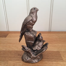 Load image into Gallery viewer, Falcon with young Frith Sculpture By Guy Redwood