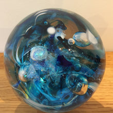 Load image into Gallery viewer, Teign Valley Glass Blue Nebula  Paperweight