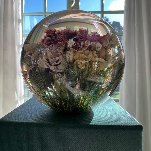 Botanical Mixed Flora Large Paperweight Made With Real Mixed Flora