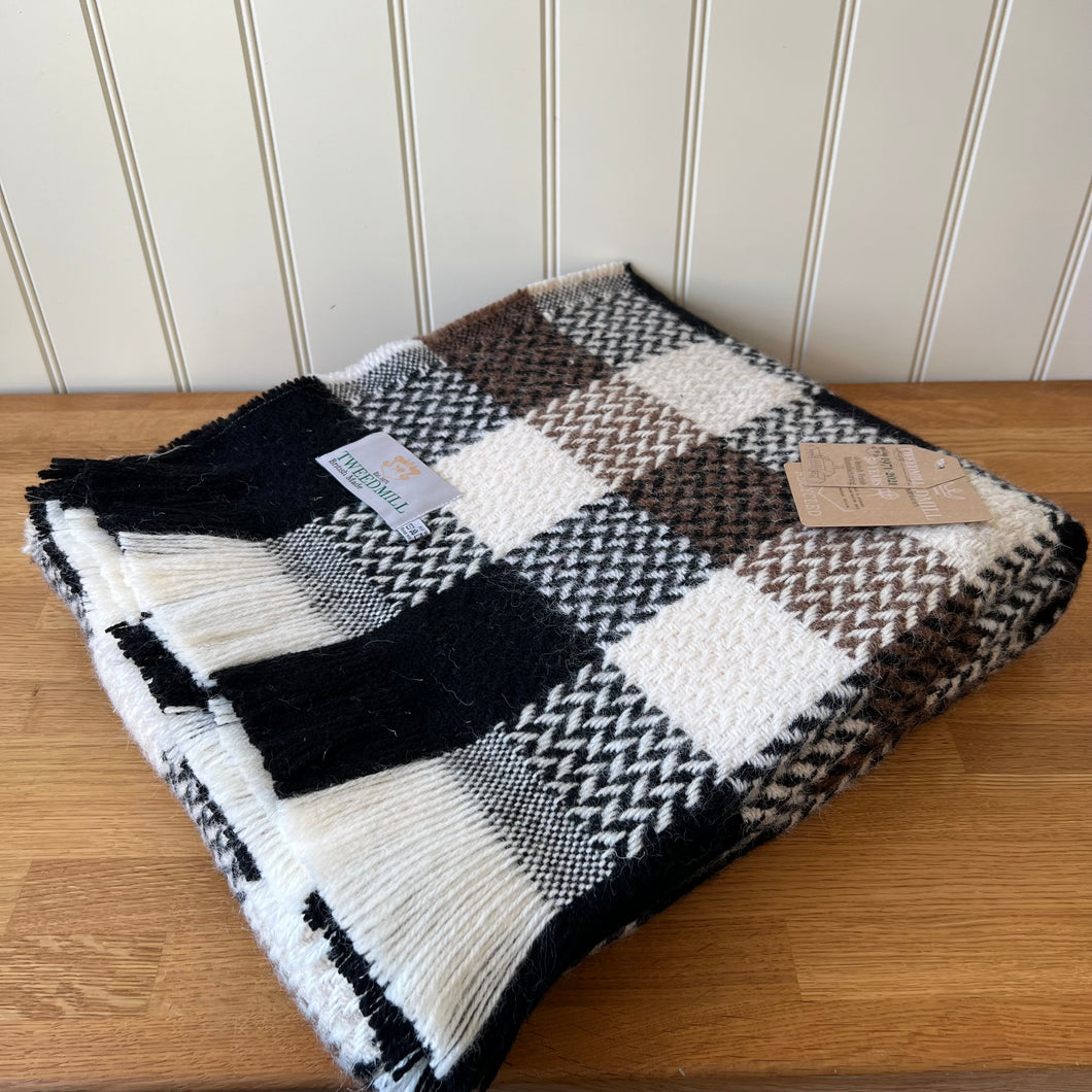 Tweedmill Recycled 100% All Wool Celtic Weave Check Throw