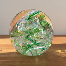 Load image into Gallery viewer, Teign Valley Glass Green Nebula  Paperweight