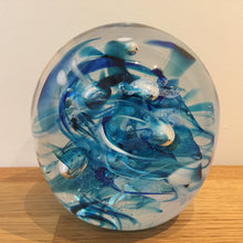 Load image into Gallery viewer, Teign Valley Glass Blue Nebula  Paperweight