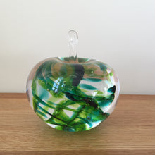 Load image into Gallery viewer, Glass Apple Sculpture Green Paperweight