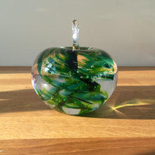 Load image into Gallery viewer, Glass Apple Sculpture Green Paperweight