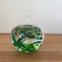 Load image into Gallery viewer, Glass Apple Sculpture Green Paperweight