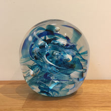 Load image into Gallery viewer, Teign Valley Glass Blue Nebula  Paperweight