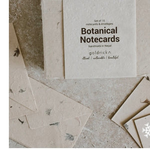 Botanical Notecards | Handmade Lokta Paper & Dried Flowers