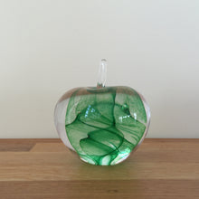 Load image into Gallery viewer, Glass Apple Sculpture Soft Green Paperweight